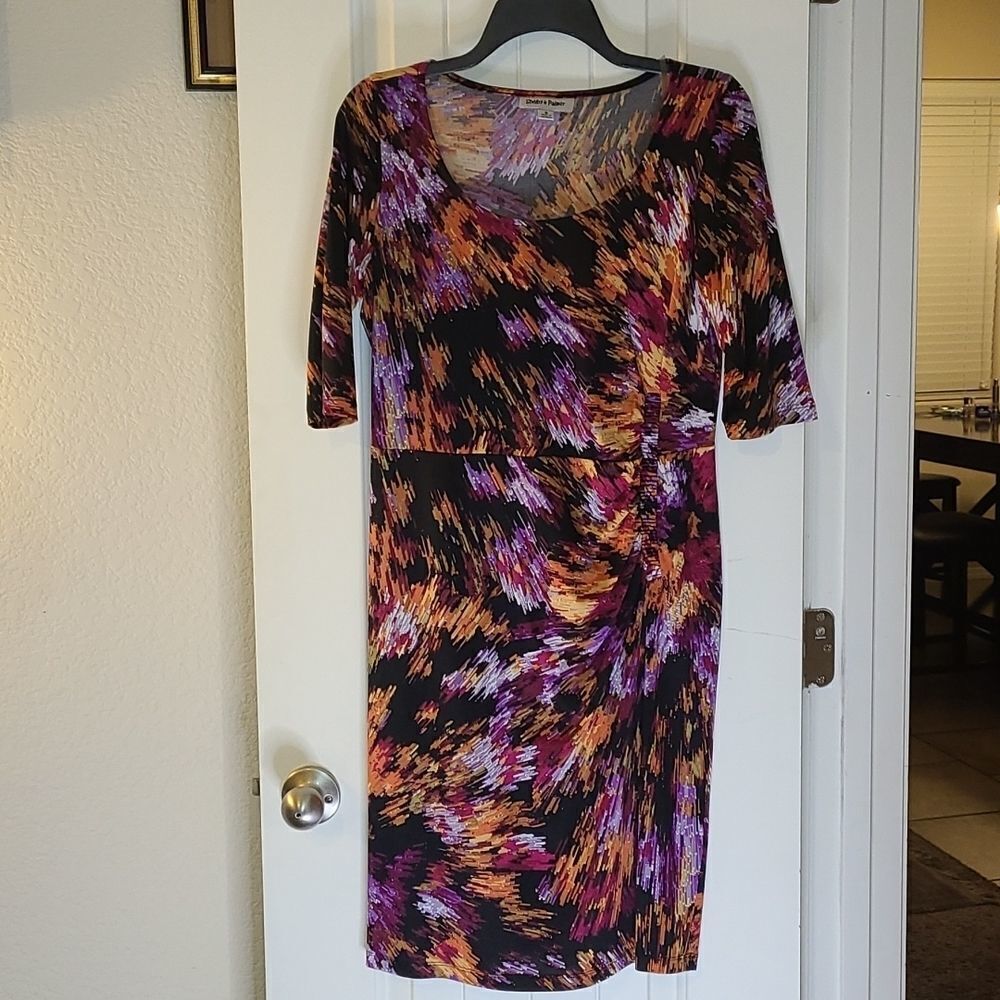 Shelby & Palmer- Black multi-color dress - Picture 1 of 3